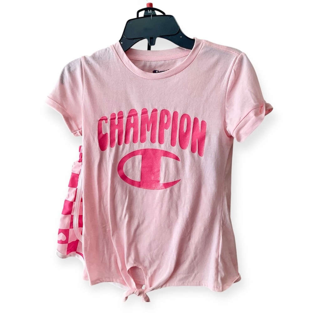 Champion Light Pink Tee with matching shorts